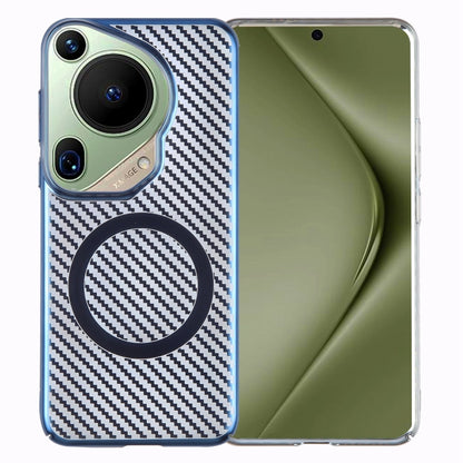 For Huawei Pura 70 Ultra 6D Plated Carbon Fiber Clear Magsafe PC Phone Case(Dream Blue) - Huawei Cases by buy2fix | Online Shopping UK | buy2fix