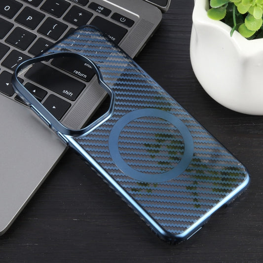 For Huawei Pura 70 Ultra 6D Plated Carbon Fiber Clear Magsafe PC Phone Case(Dream Blue) by buy2fix