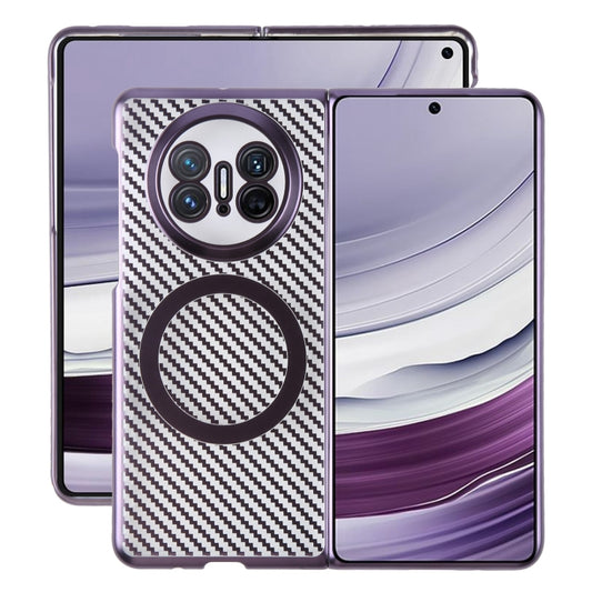 For Huawei Mate X5 6D Plated Carbon Fiber Clear Magsafe PC Phone Case(Aurora Purple) by buy2fix