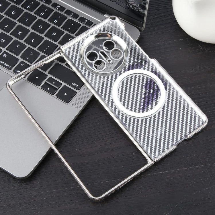 For Huawei Mate X5 6D Plated Carbon Fiber Clear Magsafe PC Phone Case(Titanium Grey) by buy2fix