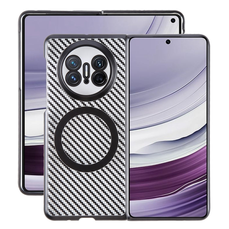 For Huawei Mate X5 6D Plated Carbon Fiber Clear Magsafe PC Phone Case(Starry Black) by buy2fix