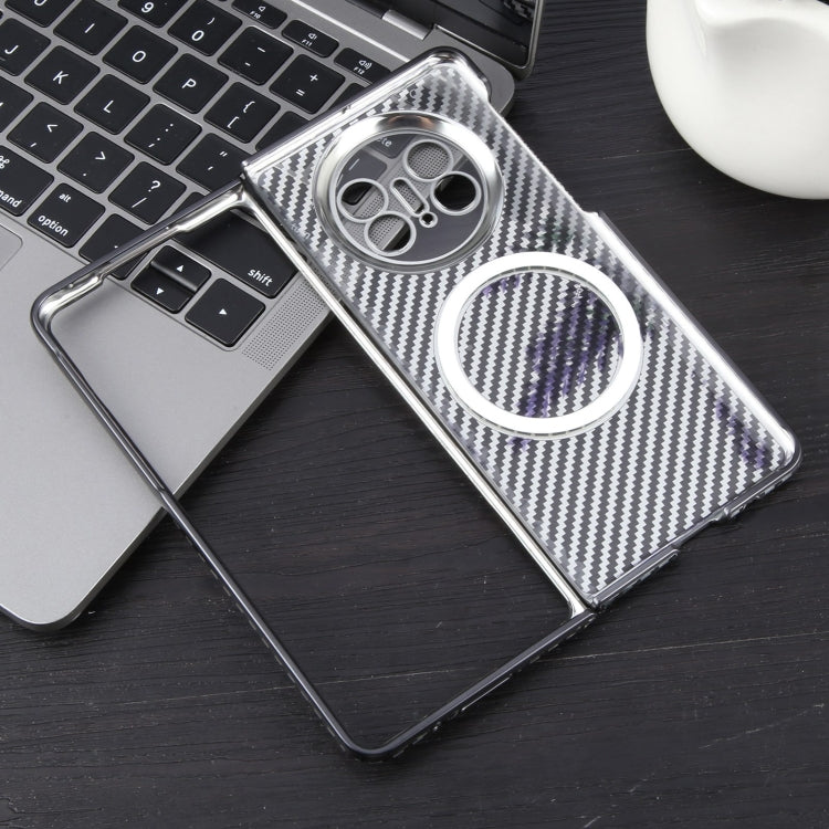 For Huawei Mate X5 6D Plated Carbon Fiber Clear Magsafe PC Phone Case(Starry Black) by buy2fix