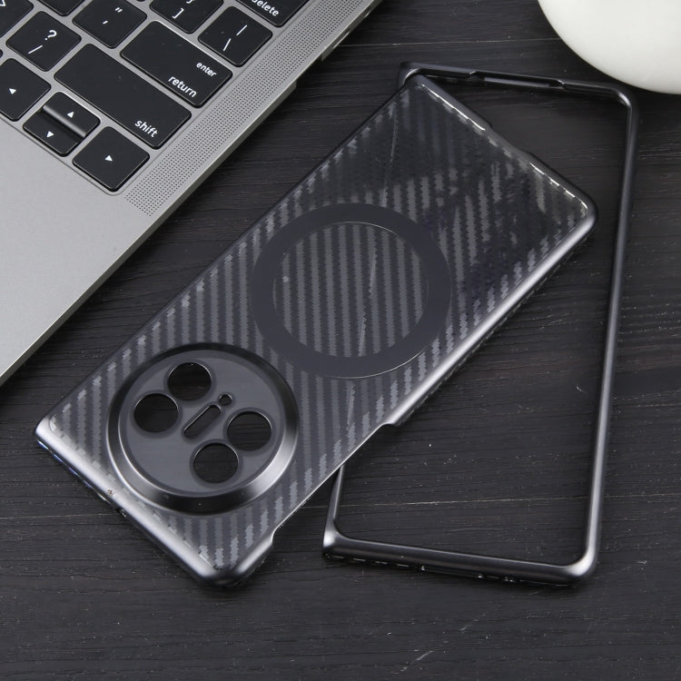 For Huawei Mate X5 6D Plated Carbon Fiber Clear Magsafe PC Phone Case(Starry Black) by buy2fix