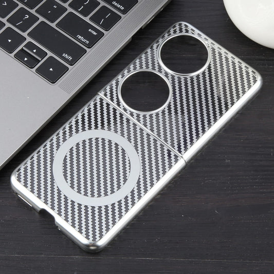 For Huawei Pocket 2 6D Plated Carbon Fiber Clear Magsafe PC Phone Case(Starlight Silver) by buy2fix