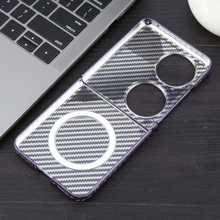 For Huawei Pocket 2 6D Plated Carbon Fiber Clear Magsafe PC Phone Case(Aurora Purple) - Huawei Cases by buy2fix | Online Shopping UK | buy2fix