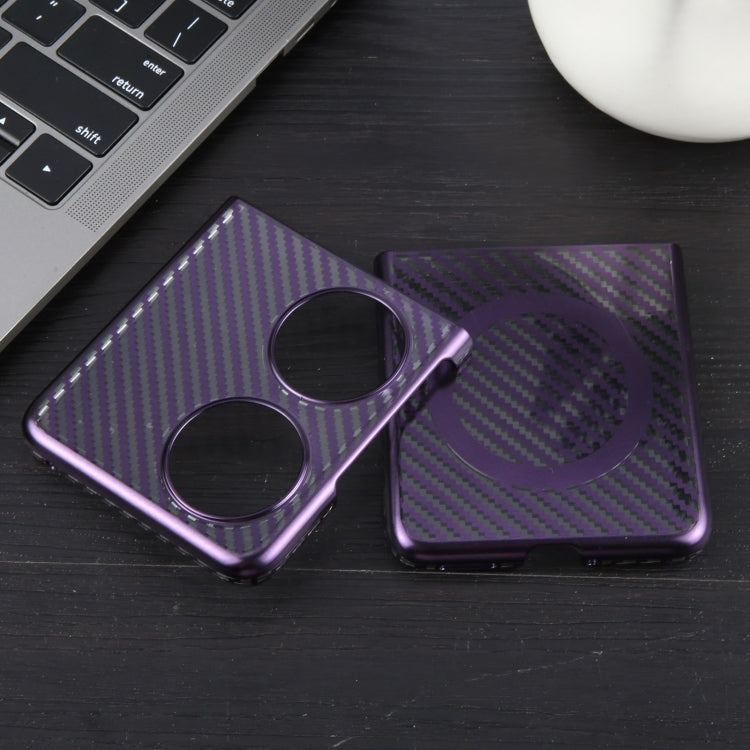 For Huawei Pocket 2 6D Plated Carbon Fiber Clear Magsafe PC Phone Case(Aurora Purple) - Huawei Cases by buy2fix | Online Shopping UK | buy2fix