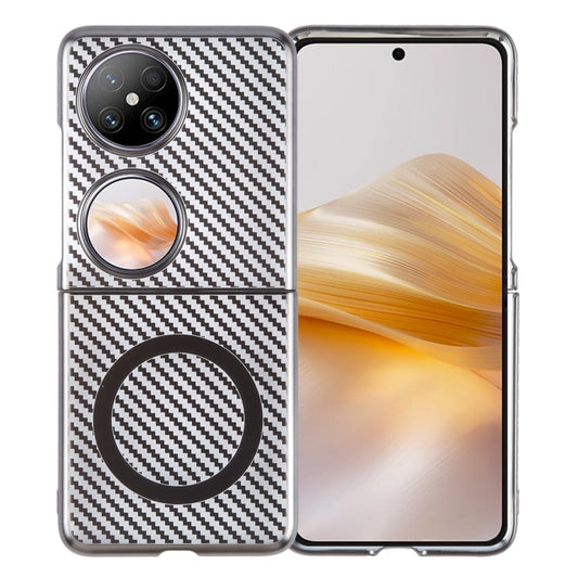 For Huawei Pocket 2 6D Plated Carbon Fiber Clear Magsafe PC Phone Case(Titanium Grey) by buy2fix