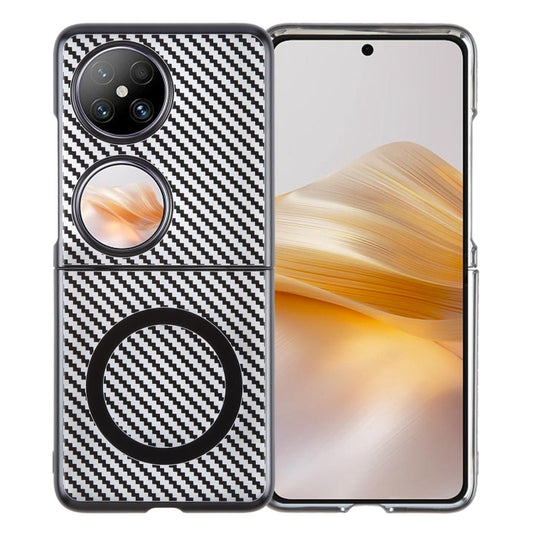 For Huawei Pocket 2 6D Plated Carbon Fiber Clear Magsafe PC Phone Case(Starry Black) by buy2fix