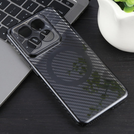 For Xiaomi 14 6D Plated Carbon Fiber Clear Magsafe PC Phone Case(Starry Black) by buy2fix