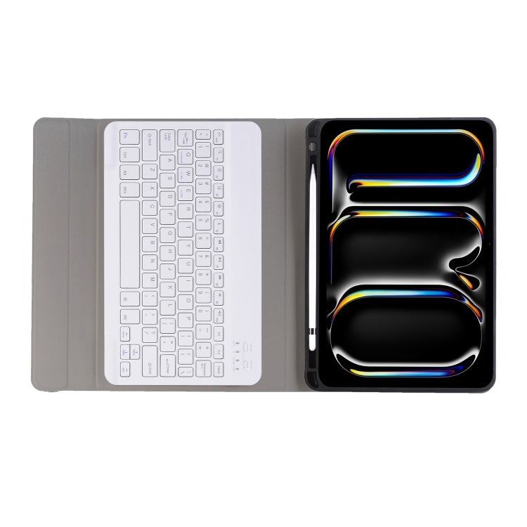 For iPad Pro 11 2024 A13B Lambskin Texture Bluetooth Touch Keyboard Leather Tablet Case with Pen Slot(Rose Gold) by buy2fix