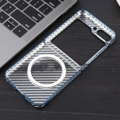 For Samsung Galaxy Z Flip5 6D Plated Carbon Fiber Clear Magsafe PC Phone Case(Dream Blue) - Galaxy Z Flip5 Cases by buy2fix | Online Shopping UK | buy2fix