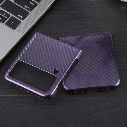 For Samsung Galaxy Z Flip4 6D Plated Carbon Fiber Clear Magsafe PC Phone Case(Aurora Purple) - Galaxy Z Flip4 5G Cases by buy2fix | Online Shopping UK | buy2fix