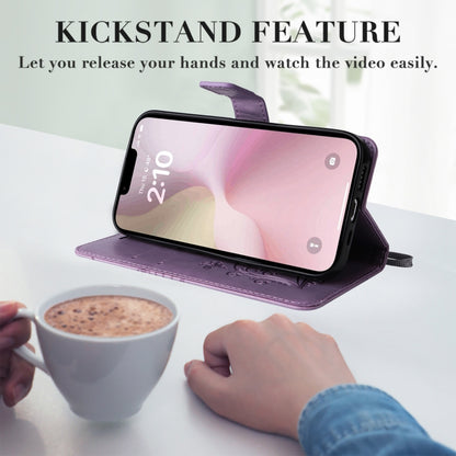 For iPhone 16e 3D Butterfly Embossed Pattern Flip Leather Phone Case(Purple) by buy2fix