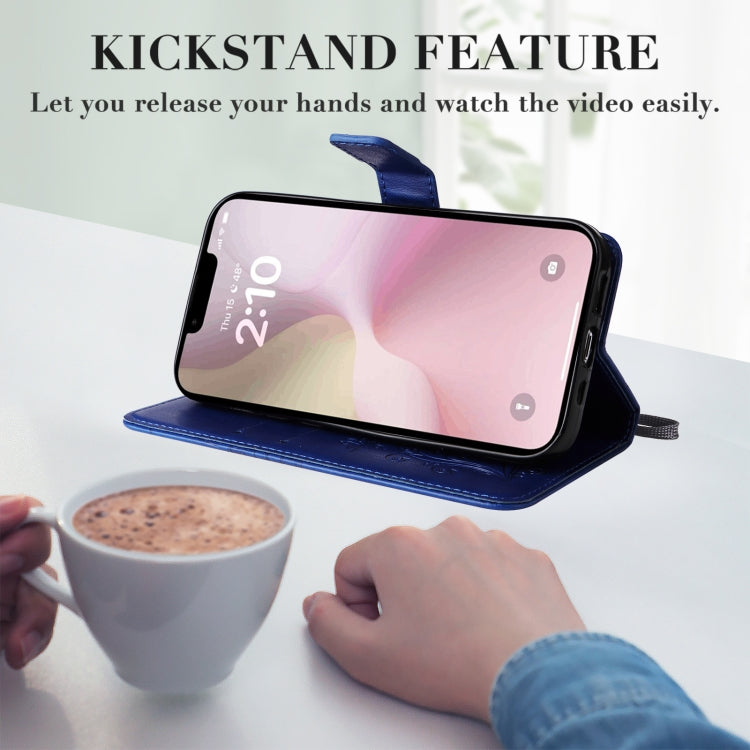 For iPhone 16e 3D Butterfly Embossed Pattern Flip Leather Phone Case(Blue) by buy2fix