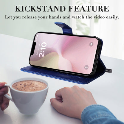 For iPhone 16e 3D Butterfly Embossed Pattern Flip Leather Phone Case(Blue) by buy2fix