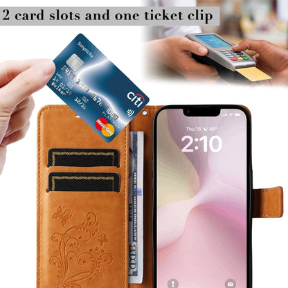 For iPhone 16e 3D Butterfly Embossed Pattern Flip Leather Phone Case(Yellow) by buy2fix