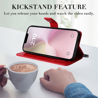 For iPhone 16e 3D Butterfly Embossed Pattern Flip Leather Phone Case(Red) by buy2fix