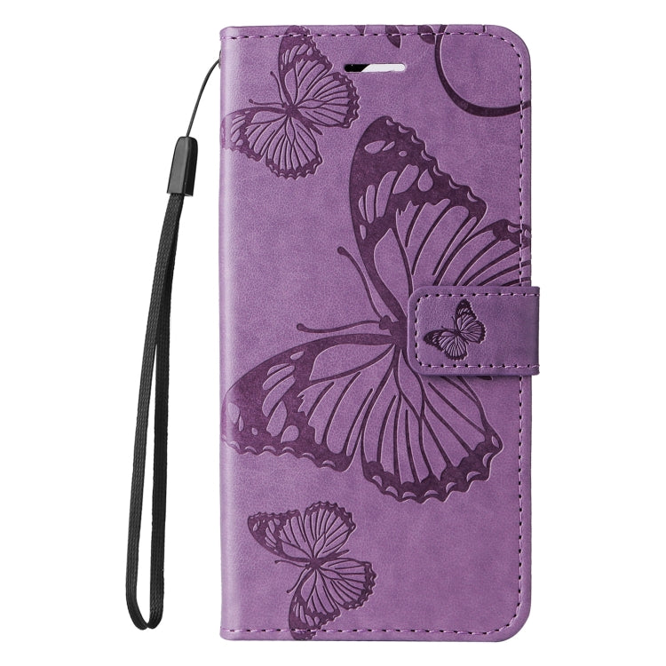 For iPhone 16 Plus 3D Butterfly Embossed Pattern Flip Leather Phone Case(Purple) - iPhone 16 Plus Cases by buy2fix | Online Shopping UK | buy2fix