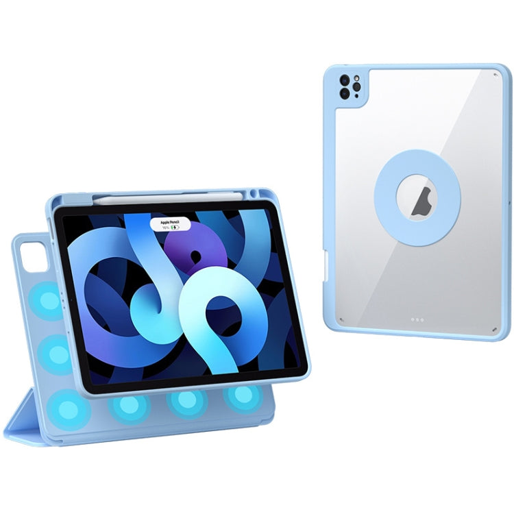 For iPad Pro 11 2022 / Air 10.9 2022 Rotatable Magnetic Detachable Leather Tablet Case with Pen Slot(Blue) - More iPad Cases by buy2fix | Online Shopping UK | buy2fix