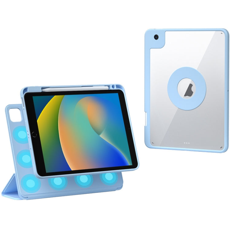 For iPad 10.2 2021 / Air 10.5 Rotatable Magnetic Detachable Leather Tablet Case with Pen Slot(Blue) - iPad 10.2 Cases by buy2fix | Online Shopping UK | buy2fix