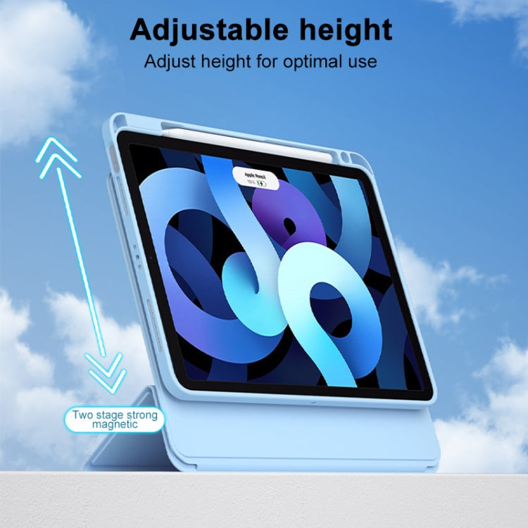 For iPad Pro 12.9 2022 / 2021 / 2020 Rotatable Magnetic Detachable Leather Tablet Case with Pen Slot(Blue) - iPad Pro 12.9 (2022/2021) Cases by buy2fix | Online Shopping UK | buy2fix