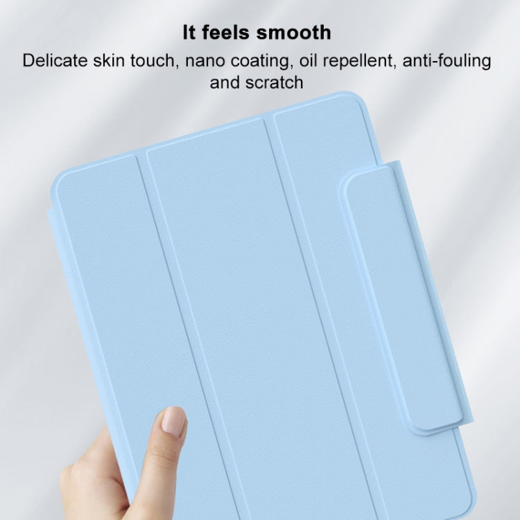 For iPad Pro 12.9 2022 / 2021 / 2020 Rotatable Magnetic Detachable Leather Tablet Case with Pen Slot(Blue) - iPad Pro 12.9 (2022/2021) Cases by buy2fix | Online Shopping UK | buy2fix