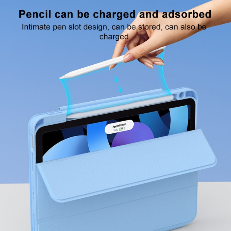 For iPad Pro 12.9 2022 / 2021 / 2020 Rotatable Magnetic Detachable Leather Tablet Case with Pen Slot(Blue) - iPad Pro 12.9 (2022/2021) Cases by buy2fix | Online Shopping UK | buy2fix