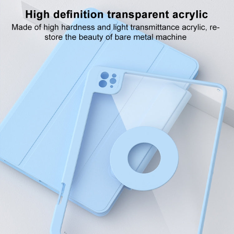 For iPad Pro 12.9 2022 / 2021 / 2020 Rotatable Magnetic Detachable Leather Tablet Case with Pen Slot(Purple) - iPad Pro 12.9 (2022/2021) Cases by buy2fix | Online Shopping UK | buy2fix