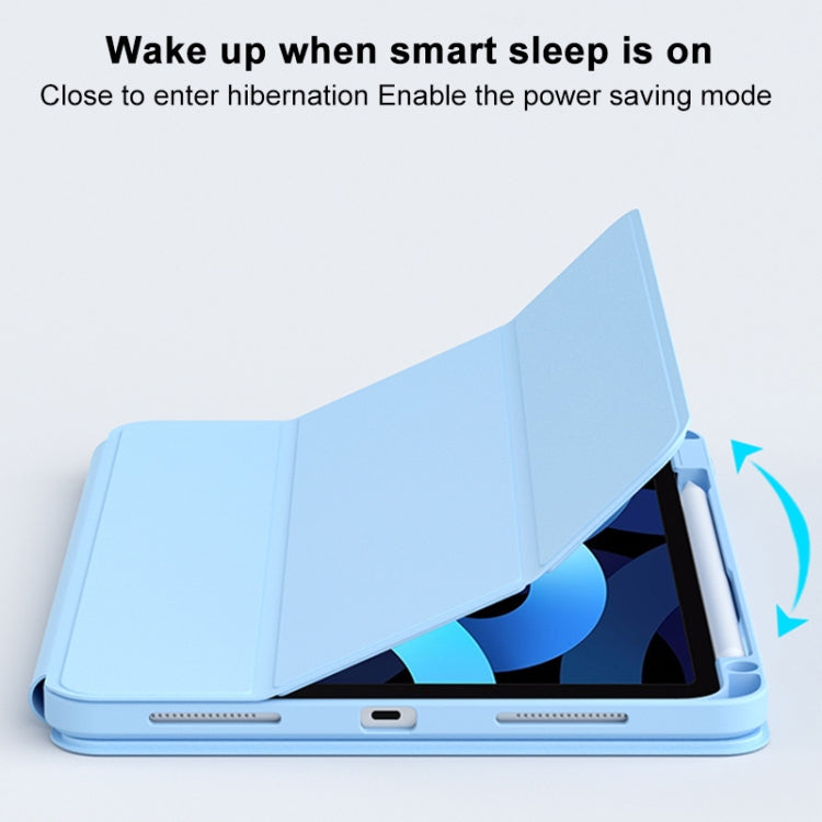 For iPad Pro 12.9 2022 / 2021 / 2020 Rotatable Magnetic Detachable Leather Tablet Case with Pen Slot(Blue) - iPad Pro 12.9 (2022/2021) Cases by buy2fix | Online Shopping UK | buy2fix