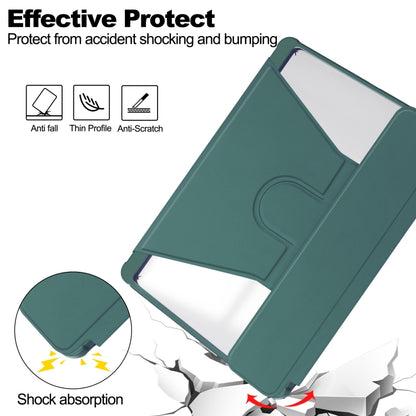 For iPad Pro 13 2024 Transparent Rotation Smart Leather Tablet Case(Dark Green) - iPad Pro 13 2024 Cases by buy2fix | Online Shopping UK | buy2fix