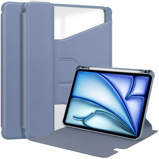 For iPad Air 13 2026 / 2025 / 2024 Transparent Rotation Smart Leather Tablet Case(Lavender)