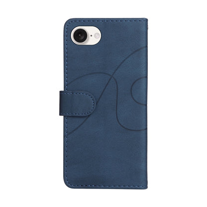 For iPhone 16e Dual-color Splicing Flip Leather Phone Case(Blue) by buy2fix