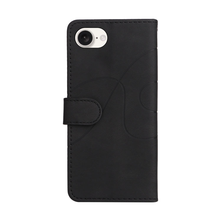 For iPhone 16e Dual-color Splicing Flip Leather Phone Case(Black) by buy2fix