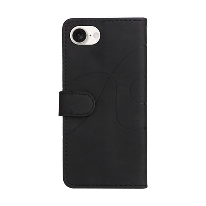For iPhone 16e Dual-color Splicing Flip Leather Phone Case(Black) by buy2fix