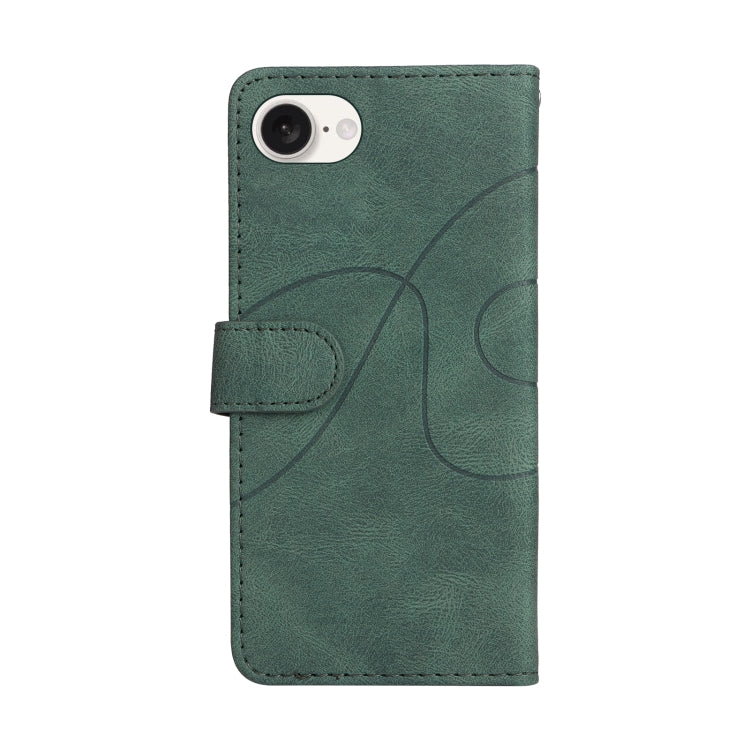For iPhone 16e Dual-color Splicing Flip Leather Phone Case(Green) by buy2fix