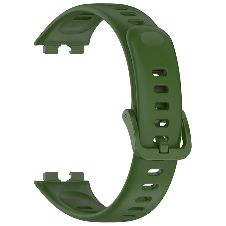 For Huawei Band 9 / 9 NFC / 8 / 8 NFC Nail Button Glossy Silicone Watch Band(Dark Green) - Watch Bands by buy2fix | Online Shopping UK | buy2fix