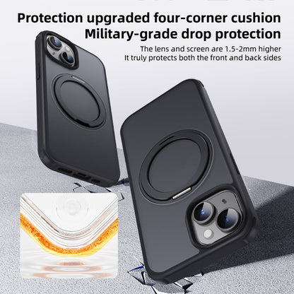 For iPhone 12 Pro MagSafe Holder PC Hybrid TPU Phone Case(Matte Black) - iPhone 12 / 12 Pro Cases by buy2fix | Online Shopping UK | buy2fix
