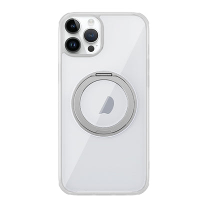 For iPhone 12 Pro MagSafe Holder PC Hybrid TPU Phone Case(Transparent White) - iPhone 12 / 12 Pro Cases by buy2fix | Online Shopping UK | buy2fix