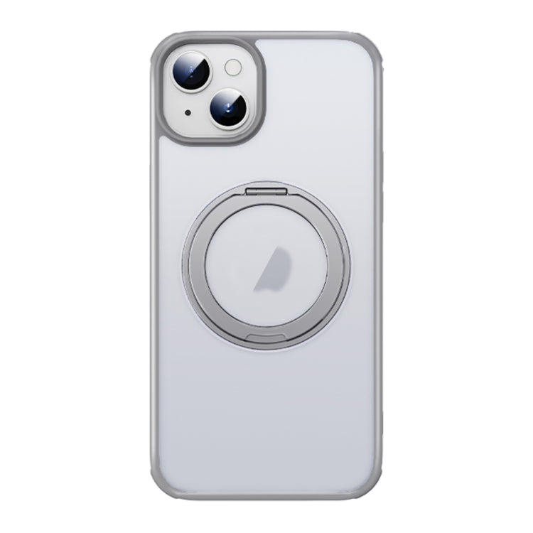 For iPhone 13 MagSafe Holder PC Hybrid TPU Phone Case(Matte Grey) - iPhone 13 Cases by buy2fix | Online Shopping UK | buy2fix