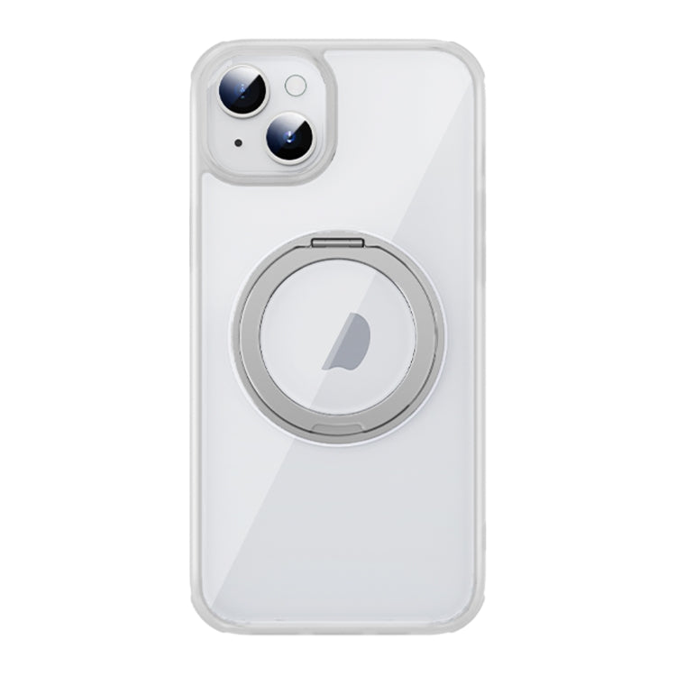For iPhone 13 MagSafe Holder PC Hybrid TPU Phone Case(Transparent White) - iPhone 13 Cases by buy2fix | Online Shopping UK | buy2fix
