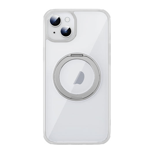 For iPhone 13 MagSafe Holder PC Hybrid TPU Phone Case(Transparent White) - iPhone 13 Cases by buy2fix | Online Shopping UK | buy2fix
