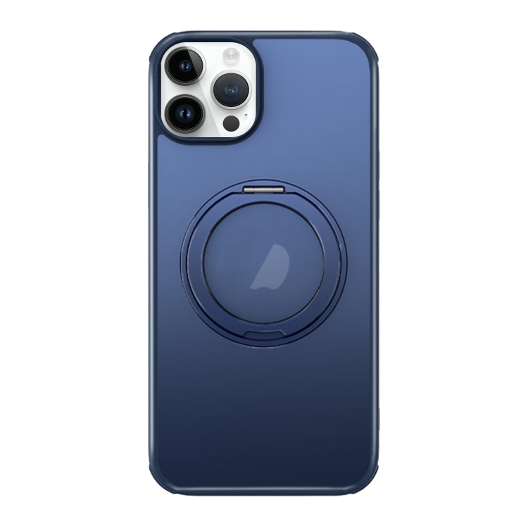 For iPhone 13 Pro MagSafe Holder PC Hybrid TPU Phone Case(Matte Blue) - iPhone 13 Pro Cases by buy2fix | Online Shopping UK | buy2fix
