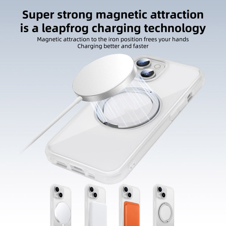 For iPhone 13 Pro MagSafe Holder PC Hybrid TPU Phone Case(Transparent White) - iPhone 13 Pro Cases by buy2fix | Online Shopping UK | buy2fix