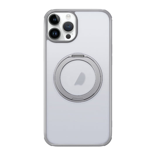 For iPhone 13 Pro Max MagSafe Holder PC Hybrid TPU Phone Case(Matte Grey) - iPhone 13 Pro Max Cases by buy2fix | Online Shopping UK | buy2fix