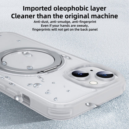 For iPhone 14 Plus MagSafe Holder PC Hybrid TPU Phone Case(Transparent White) - iPhone 14 Plus Cases by buy2fix | Online Shopping UK | buy2fix