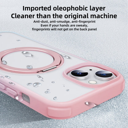 For iPhone 15 MagSafe Holder PC Hybrid TPU Phone Case(Pink Blue) - iPhone 15 Cases by buy2fix | Online Shopping UK | buy2fix