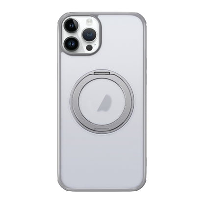 For iPhone 15 Pro MagSafe Holder PC Hybrid TPU Phone Case(Matte Grey) - iPhone 15 Pro Cases by buy2fix | Online Shopping UK | buy2fix
