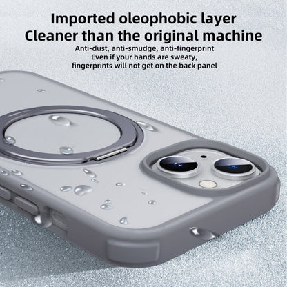 For iPhone 15 Pro Max MagSafe Holder PC Hybrid TPU Phone Case(Matte Grey) - iPhone 15 Pro Max Cases by buy2fix | Online Shopping UK | buy2fix