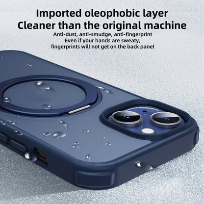 For iPhone 15 Pro Max MagSafe Holder PC Hybrid TPU Phone Case(Matte Blue) - iPhone 15 Pro Max Cases by buy2fix | Online Shopping UK | buy2fix