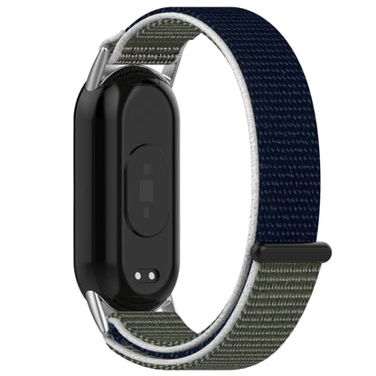 For Xiaomi Mi Band 8 / 8 NFC Nylon Loop Hook and Loop Fastener Watch Band(Grey Blue) - Watch Bands by buy2fix | Online Shopping UK | buy2fix